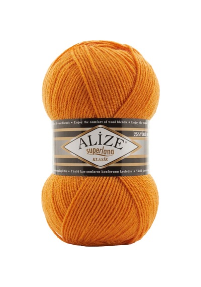 Alize Süperlana Klasik El Örgü İpi (5 Li Paket) - 336-Mandalina