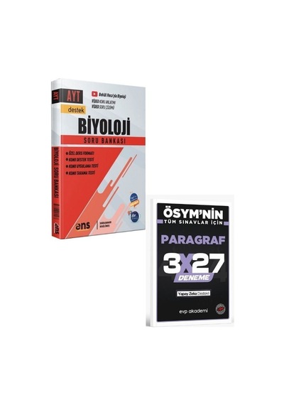 2027 Ens 2027 Ayt Biyoloji Destek Soru Bankası+ Evp Akademi Paragraf