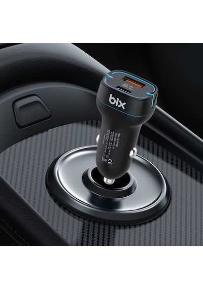 Bix BX-CCP36BK 36W QC 3.0 USB Type-C PD Araç İçi Hızlı Şarj Adaptörü Siyah