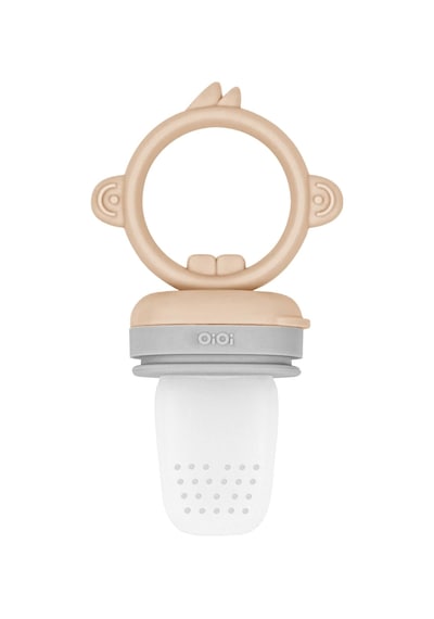 Oioi Meyve ve Sebze Alıştırıcı Püre Emziği Bubble Beige - Powder Grey Bej