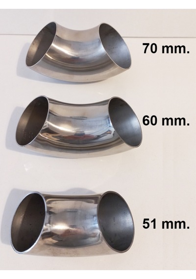 Paslanmaz Krom Dirsek Boru 51 Mm. 1 Adet