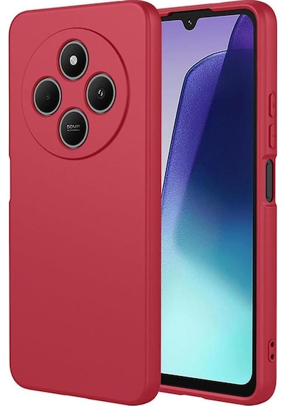 Redmi 14C Uyumlu Silikon Kılıf - Pastel Renk Tonu Esnek Tam Koruma Kapak  - Kırmızı