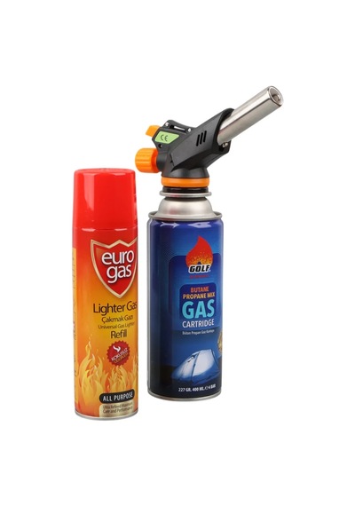 3 Parça Profesyonel Pürmüz Seti Pürmüz Torch Çakmak Başlık- Kamp Gazı 400ml- Çakmak Gazı 270 Açık Bej