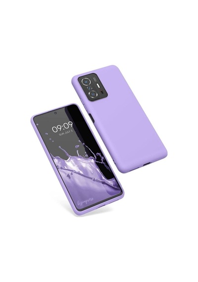 Xiaomi Mi 11t Kılıf Premium Silikon Telefon Kılıfı+tam Kaplayan Hayalet Ekran Koruyucu Cam Mor
