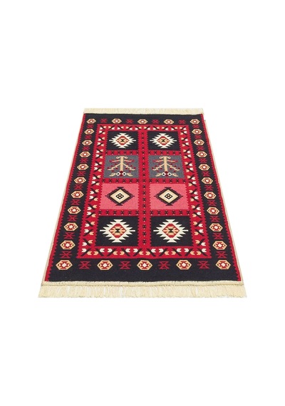 Arya Ar 28 Red %100 Geri Dönüşümlü Pamuktan Çift Taraflı Yıkanabilir Modern Dekoratif Kilim