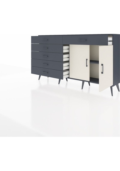 Arges Konsol Tek Raflı 6 Çekmeceli 2 Kapaklı 176x30x99 Antrasit-a Antrasit-aytaşı/antrasit Arges Konsol Tek Raflı 6 Çekmeceli 2 Kapaklı 176x30x99 Antrasit-a Antrasit-aytaşı/antrasit