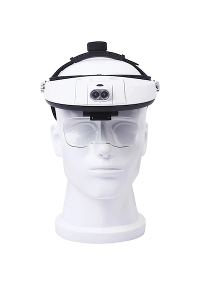 Şapka Tipi Led Işıklı Büyüteç Gözlük 9X Zoom 5 Lens Kafa Lambası