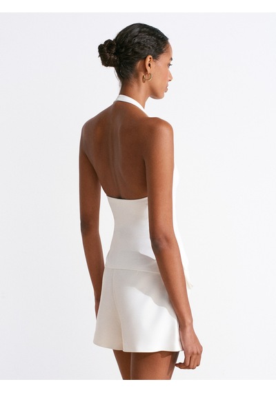 Dilvin 31753 Halter Yaka Top-ekru Ekru