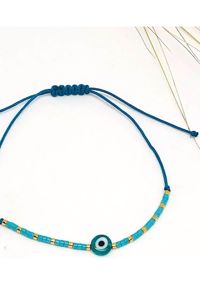 Yeşil Nazar Boncuklu İpli Bileklik, Yeşil Kayışlı Bileklik Yeşil