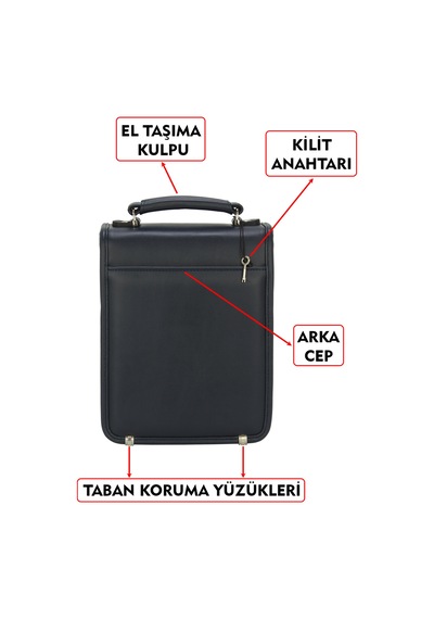 Dada Anahtarlı Kilit Mekanizmalı Lacivert Renk Küçük Boy Piremium Erkek El Ve Omuz Çantası