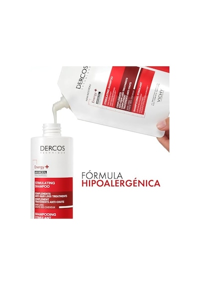 Vıchy Dercos Energy+ Dökülme Karşıtı Şampuan Yeniden Dolum Paketi 400 Ml Tüm Saç Tipleri, Sağlıklı Ve Güçlü Saçlar, Aminexil Ve Niasinamid İle Zenginleştirilmiş