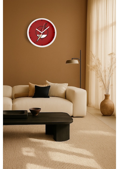 Batarya - Şarj Temalı Modern Duvar Saati - 25cm - Önü Camlı Beyaz Kasa - Sessiz Mekanizma-jh0261 Beyaz