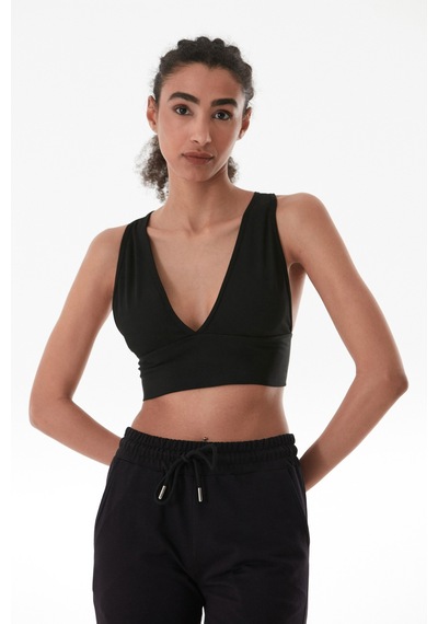 Fullamoda Basic Fitilli Kaplı Büstiyer Siyah