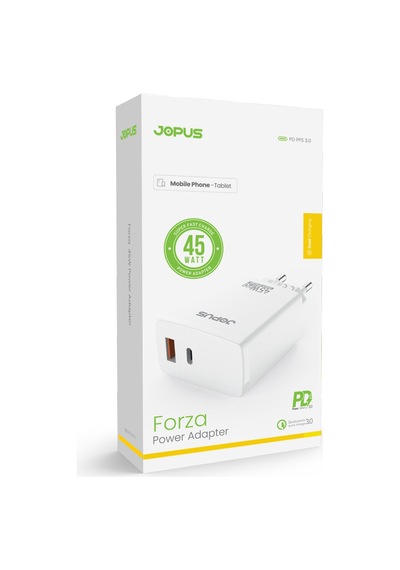Jopus 45w Hızlı Şarj Aleti Başlığı 3.0a - Hızlı Şarj Başlığı Usb / Type-c Çıkışlı Başlık - Jo-s06