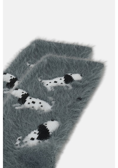 Suwen Fluffy Puppy Soket Çorap Wss12010272050 Gri