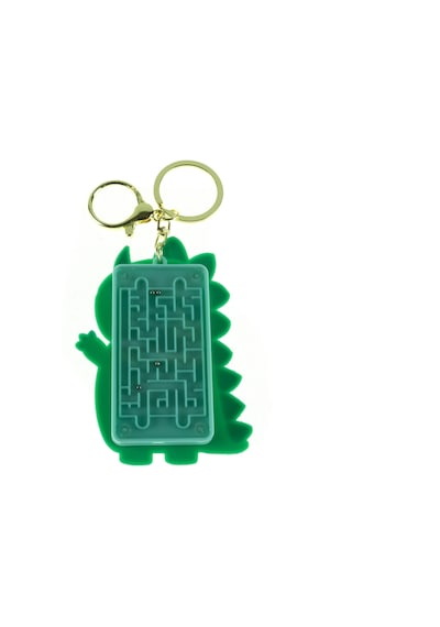Mini Hesap Makinesi Dino Mini Anahtarlıklı Labirent Oyunlu Yeşil