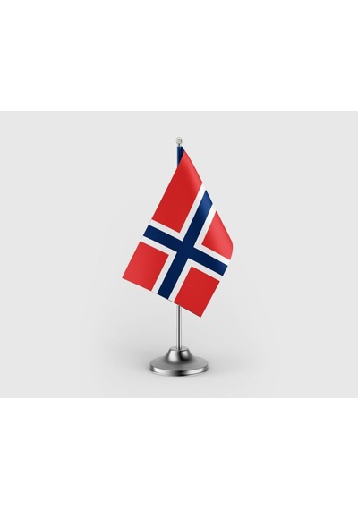 Norveç Devleti Tekli Saten Masa Bayrağı Seti Diğer