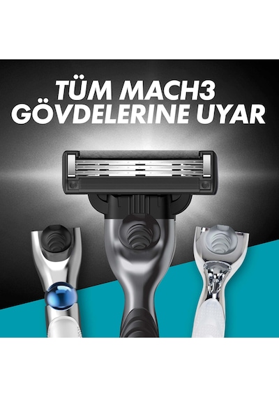 Gillette Mach3 Charcoal Avantajlı Yedek Tıraş Bıçağı 8'li