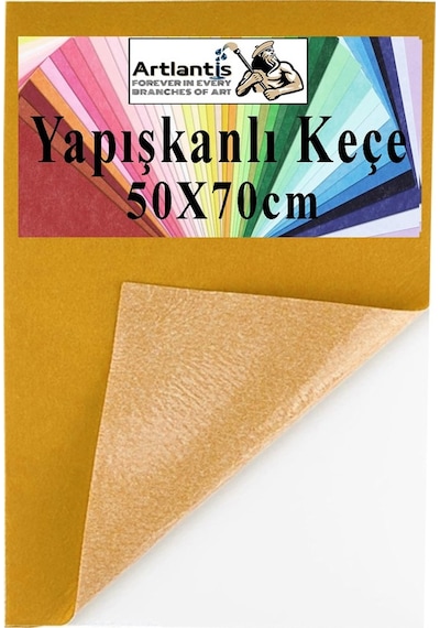 Yapışkanlı Keçe 50x70 Cm 1 Adet 2.0 Mm Kendinden Yapışkanlı Renkli Hobi Keçesi Elişi Keçe Kumaşı Anasınıfı Kreş Etkinlik Turuncu
