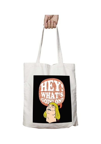 Art Hediye He Man Hey Whats Goin On İki Tarafı Kalıcı Baskılı Yıkanabilir Çanta Çok Renkli