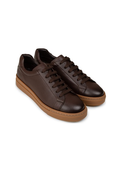 Deery Erkek Kahverengi Hakiki Deri Sneaker Ayakkabı - 02018mkhvc01 Kahverengi