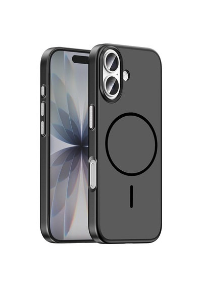 Apple iPhone Uyumlu 17 Kılıf M-safe Şarj Özellikli Zore Lora Pc Kapak - Siyah