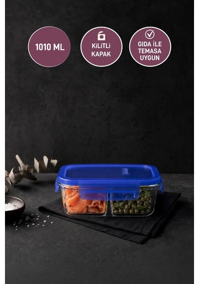 Selka Home 1 Adet Lina Bölmeli Cam Saklama Şeffaf