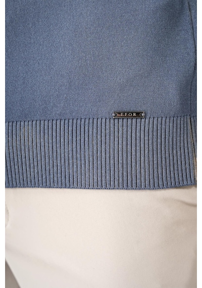 Efor Slim Fit Degrade Desen Bisiklet Yaka Mavi Triko Tr 866 Mavi