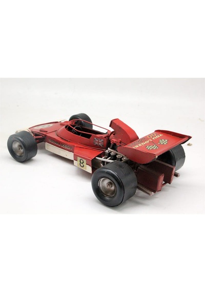 Dekoratif Metal Kırmızı Yarış Arabası Modeli Retro Tasarım, 33 Cm 9x33 Cm