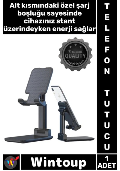 Telefontutucu Ayarlanabilir Katlanabilir Yükseklik Açılı Ofis Stand Masaüstü Telefon Tablet Tutucu