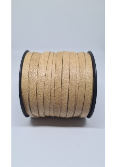 Hakiki Deri Biye 5 Mm 15 Metre Deri Şerit Ve Aksesuar İpi K816 - Naturel
