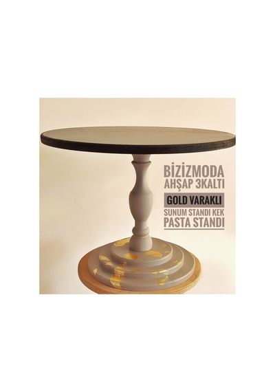 Pasta Standı Ahşap Ayaklı Katlı Sunum Servis Standı Pasta Kek Standı Düzenleyici Siyah