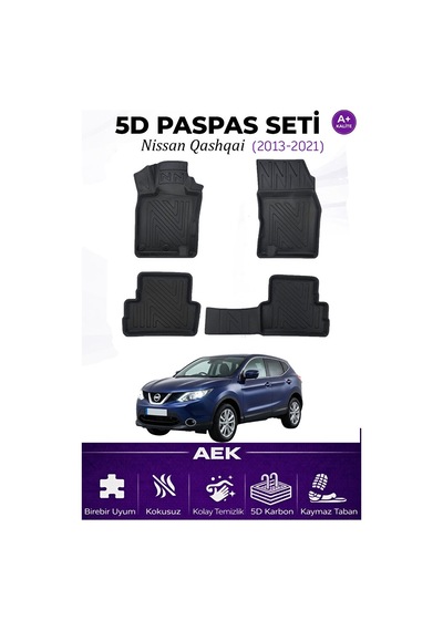 Nissan Qashqai 2014-2021 Araca Özel Havuzlu "karbon" Paspas Takım