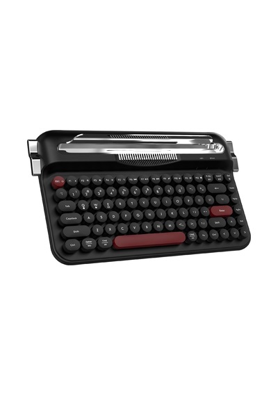 Kablosuz Bluetooth & 2.4g Çift Modlu Retro Daktilo Tasarımlı Klavye Yuvarlak Tuşlu, Tablet & Telefon Standlı, Ergonomik, Taşınabilir, Pille Çalışan, Sessiz Ve Konforlu Ajazz Af84 Siyah Kablosuz Bluetooth & 2.4g Çift Modlu Retro Daktilo Tasarımlı Klavye Yuvarlak Tuşlu, Tablet & Telefon Standlı, Ergonomik, Taşınabilir, Pille Çalışan, Sessiz Ve Konforlu Ajazz Af84 Siyah