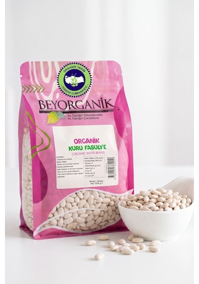 Beyorganik Pestisit ve Aflatoksin Analizli Organik Kuru Fasulye 1 KG