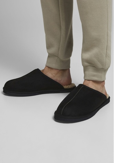 Jack & Jones Mikrofiber Yapılı Terlik- Dudely 12187557 Black Siyah