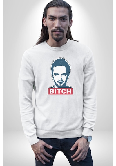 Breaking Bad Unisex Beyaz Baskılı Sweatshirt Beyaz