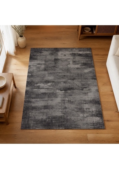 Kartela Halı Vintage Halı Kaymaz Taban Makinede Yıkanabilir Halı Antrasit - 200 X 300 Cm