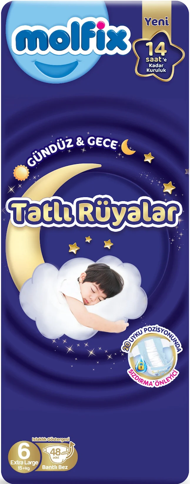 Molfix Bebek Bezi Sweet Dreams Extra Large 6 Numara 48'li