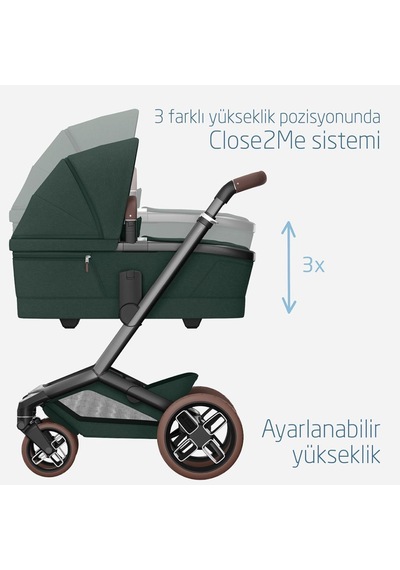 Maxi-Cosi Fame Portbebeli Led Işıklı Entegre Telefon Şarj Üniteli Premium Bebek Arabası Twillic Green