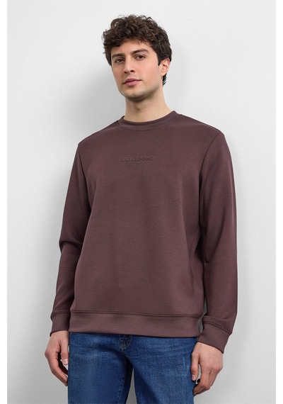 Backandbond Kahve Regular Fit Bisiklet Yaka Sweatshirt