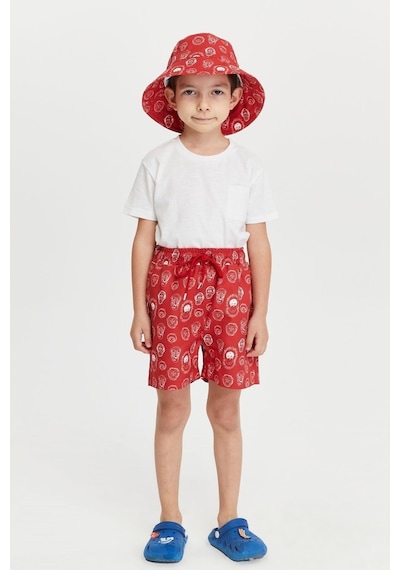 Benitto Kids Erkek Çocuk Desenli Bucket Şapka 7007-kırmızı