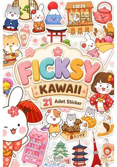 Kawaii Stili Sevimli Hayvanlar Japonya Seyahat Temalı Sticker Seti - 21 Adet Etiket Çıkartma Diğer