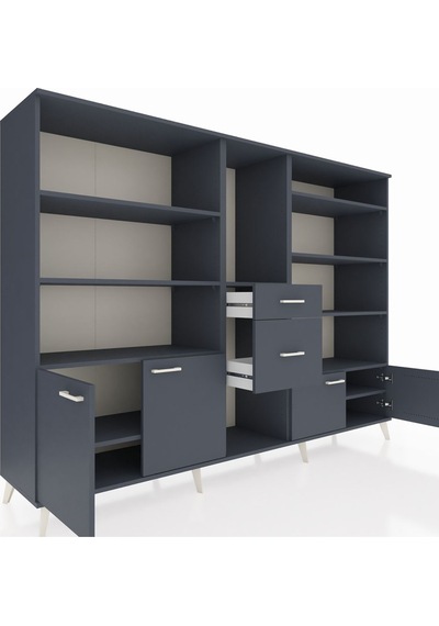 Hyperion Dolap 10 Raflı 2 Çekmeceli 4 Kapaklı 220x44x163 Antrasit Antrasit-antrasit Hyperion Dolap 10 Raflı 2 Çekmeceli 4 Kapaklı 220x44x163 Antrasit Antrasit-antrasit