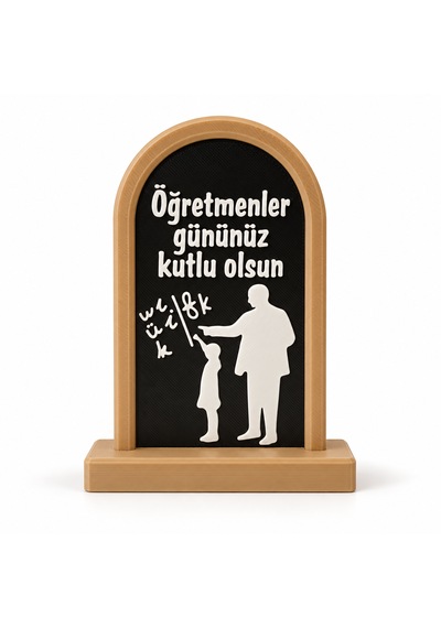 Öğretmenler Günü Atatürk Ve Öğrenci Figürlü Masa Süsü 11,5 X 8 X 2 Cm 3d Baskı Çok Renkli