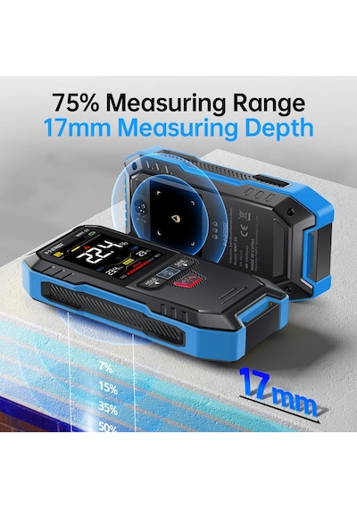 Fnırsı Wmt-10 Temassız Endüktif Ahşap Ve Duvar Nem Ölçer 17mm Derinlik