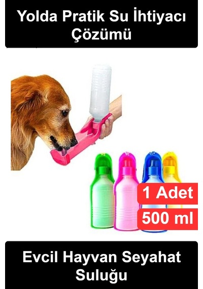 Köpeksuluğu Evcil Hayvan Seyahat Su Kabı 500 Ml Taşınabilir Portatif Kedi Matarası Asma İpli Sızdır