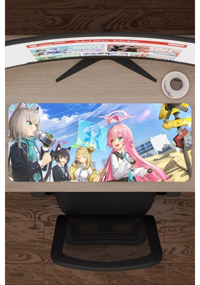 Blue Archive Kaymaz Dikişli Kauçuk Oyuncu Mousepad V2 - 70x30 Xl Gaming Mouse Pad Fare Altlığı
