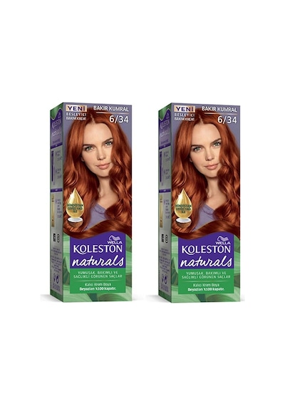Hubrendy Tedarik Naturals Saç Boyası Bakır Kumral 6/34 2x Paket
