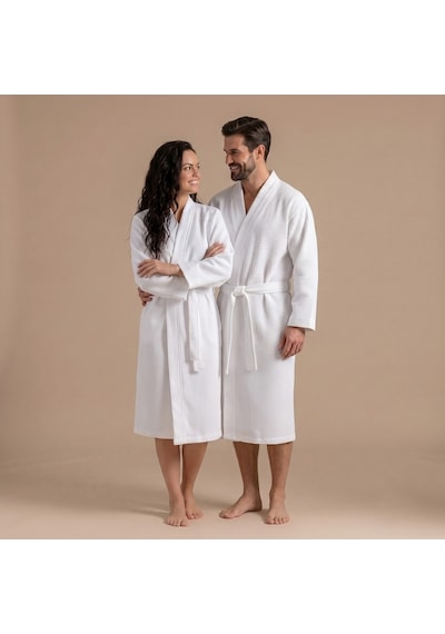Vıola Bambu Unısex Bornoz Beyaz